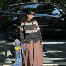 批发秋冬季仿貂毛条纹复古学院风圆领宽松织针织开衫<b class='q'>男</b>女同款提花上衣