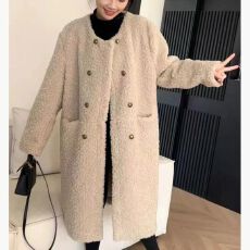 批发时尚复古中长款羊羔毛大衣女2024年秋冬新款洋气宽松百搭保暖<b class='q'>外套</b>