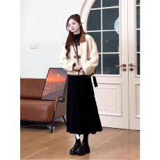 批发双面穿皮毛一体羊羔毛外套女秋冬季加绒加厚小个子<b class='q'>短款</b>麂皮绒上衣