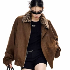 麂皮绒➕内里女冬复古解构拼接情侣外套高街设计感短款上衣