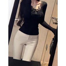 批发纯欲蕾丝v领内搭<b class='q'>上衣</b>女辣妹洋气修身t恤