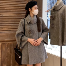 批发秋冬装2025新款大码<b class='q'>女装</b>微<b class='q'>胖</b>韩系高级感气质遮***宽松毛呢子外套