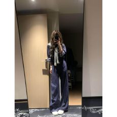 批发韩系穿搭休闲运动套装女秋季学生宽松显瘦宽松牛仔外套长裤两件套