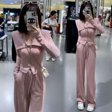 批发时尚套装女<b class='q'>韩版</b>气质显瘦外套休闲长裤春秋运动两件套