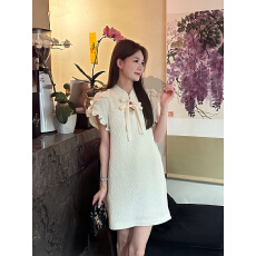 批发新中式立领短袖连衣<b class='q'>裙</b>女气质显瘦夏季中国风旗袍改良中长<b class='q'>裙</b>子