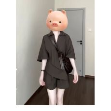 批发<b class='q'>休闲</b><b class='q'>运动</b>套装女棕色百搭<b class='q'>休闲</b>纯色高级显瘦两件套