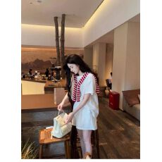 批发韩系简约<b class='q'>休闲</b><b class='q'>运动</b>服套装女夏季时尚百搭宽松白色短袖短裤两件套潮