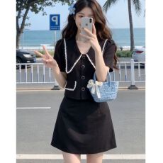 批发女装夏季2026新款小香风西装减龄<b class='q'>时尚</b>两件套套裙潮