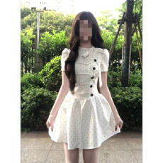 批发原版面料韩系设计感温柔波点<b class='q'>连衣裙</b>女2026夏季新款学院公主裙