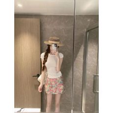 批发辣妹修身短袖<b class='q'>T</b><b class='q'>恤</b><b class='q'>裤</b>裙高腰显瘦半身裙两件套