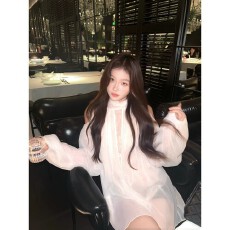批发TooToo纯欲温柔风露肩衬衫女春秋季蕾丝拼接千金感<b class='q'>长袖</b>挂脖上衣