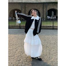 批发韩系立领黑色开衫卫衣<b class='q'>外套</b>女秋季新款拉链上衣<b class='q'>夹克</b>潮