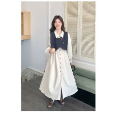 批发法式气质穿搭<b class='q'>牛仔</b>马甲连衣裙套装女2026秋装新款<b class='q'>衬衫</b>裙超火两件套