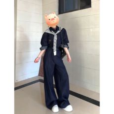 批发高级感<b class='q'>运动服</b>套装女早秋穿搭一整套牛仔<b class='q'>衬衫</b>外套阔腿裤休闲两件套