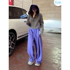 批发欧货时尚高级感运动套装女秋冬宽松显瘦连帽卫衣阔腿裤休闲两件套