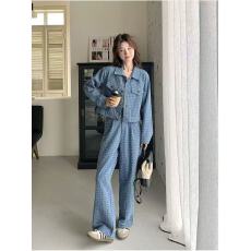 批发今年流行爆款欧若风牛仔套<b class='q'>装</b>女2025秋季新款牛仔外套阔腿<b class='q'>裤</b><b class='q'>两件套</b>
