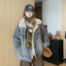 批发加绒加厚牛仔棉服<b class='q'>外套</b>冬装新款2025冬季韩版宽松棉衣休闲夹克<b class='q'>上衣</b>