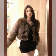 批发皮草小香风环保狐狸毛皮时尚外套小个子新款短款加厚保暖毛毛上衣