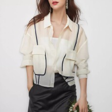 批发春季新款时尚<b class='q'>韩版</b>显瘦百搭气质撞色拼接薄款防晒短外套女