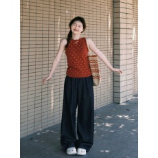 批发夏季多巴胺<b class='q'>通勤</b>波点吊带背心女装独特别致外穿修身无袖甜辣小上衣