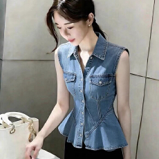 批发超好看时尚<b class='q'>牛仔</b>马甲女时髦洋气2026春季新款百搭坎肩背心外套上衣