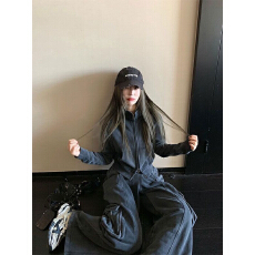 秋季新款又a又飒美拉德穿搭小香风棕色上衣阔腿裤两件套装女