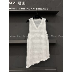 批发实价 <b class='q'>大码</b>女装法式V领不规则镂空蕾丝<b class='q'>背心</b>