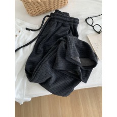 批发特大码300斤韩系慵懒蚕丝条纹阔腿裤女加厚拖地裤