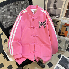 批发特大码300斤盘扣卫衣女秋冬2025新款中国风国潮牌新中式宽松外套