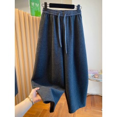 批发特大码300斤灰色九分裤女2025<b class='q'>秋</b>冬新款垂感弯刀裤