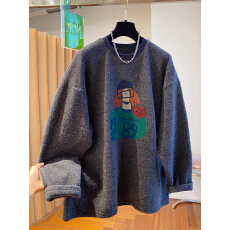 批发胖妹妹<b class='q'>大码</b>300斤磨毛加厚长袖T恤<b class='q'>女</b>秋冬新款显瘦遮肚子减龄打底衫