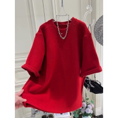 批发大码300斤休闲简约百搭磨毛德绒短袖T恤男女春<b class='q'>秋</b>半袖宽松打底衫潮