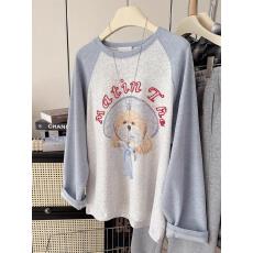 批发大码300斤胖妹妹日系卡通蝴蝶结长袖T恤女春秋甜美减龄内搭打底衫