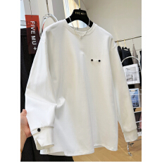 批发胖MM大码300斤德绒加厚开叉高级感长袖T恤女秋冬季宽松大版内搭衫