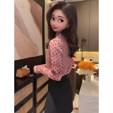 批发胖MM大码300斤粉色爱心长袖T恤女春款宽松大版甜美显瘦内搭上衣<b class='q'>秋</b>