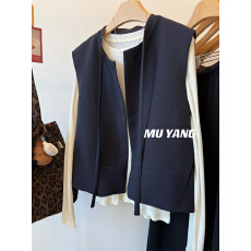 批发大码设计感含羊毛披肩西装马甲男女秋季新款简约高级感西装外套潮