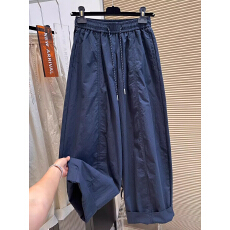 批发大码300斤胖MM灰色抽绳休闲裤女<b class='q'>夏</b>季2025新款宽松遮肉阔腿裤ins潮