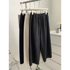 批发大码300斤松紧高腰直筒裤女2026<b class='q'>秋</b>冬加厚宽松胖MM阔腿休闲长裤