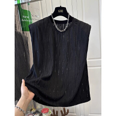 批发胖妹妹大码300斤垫肩镂空无袖背心女<b class='q'>夏</b>季新款显瘦遮肚子T恤上衣衫