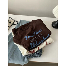 批发胖MM大码300斤字母刺绣磨毛加厚短袖T恤女春秋款宽松大版<b class='q'>保暖</b>半袖