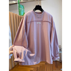 批发大码女装胖mm300斤早春<b class='q'>秋</b>长袖t恤女宽松内搭设计感打底衫休闲上衣