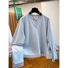 批发胖MM大码300斤剪刀领轻薄微透长袖T恤女<b class='q'>春</b>夏宽松大版超好看防晒衫
