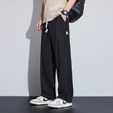 批发冰丝休闲裤<b class='q'>男士</b>夏季新款宽松裤子美式薄款<b class='q'>西裤</b>直筒运动裤灰色长裤