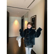 批发区区欧阳 仿羊羔毛环保皮草女冬季加厚保暖立领皮毛一体毛毛<b class='q'>外套</b>