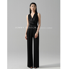 批发泰国潮牌夏季修身高级好看独特气质名媛阔腿礼服<b class='q'>连体</b><b class='q'>裤</b>女