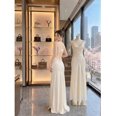 批发woppei 优雅高级感性感蕾丝吊带荡领<b class='q'>连衣裙</b>纯欲风<b class='q'>开叉</b>巨美晚礼服