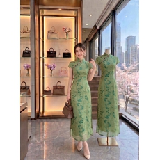 批发新中式国风EIA一尧空林晚清冷禅意旗袍连衣<b class='q'>裙</b>夏温婉短袖长<b class='q'>裙</b>