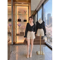 批发浪漫波卡尔黑色荷叶边雪纺衬衫女夏波点<b class='q'>泡泡袖</b><b class='q'>上衣</b>