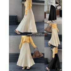 批发秋<b class='q'>冬</b>中长款小众百褶半身裙女2025时尚高腰垂感显瘦伞裙