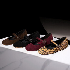 批发欧美风时尚<b class='q'>气质</b><b class='q'>女鞋</b>圆头浅口一字式扣带内增高绒面高级单鞋女